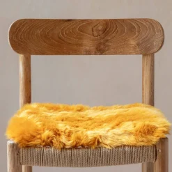 Graham & Green Square Mustard Sheepskin Seat Pad