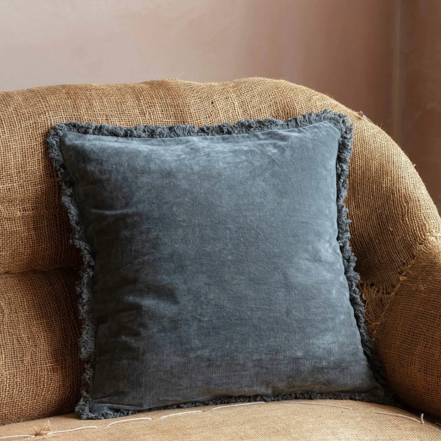 Graham & Green Square Stonewashed Velvet Cushions