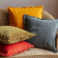 Graham & Green Square Stonewashed Velvet Cushions
