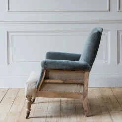 Graham & Green Stanley Deconstructed Velvet and Linen Armchair