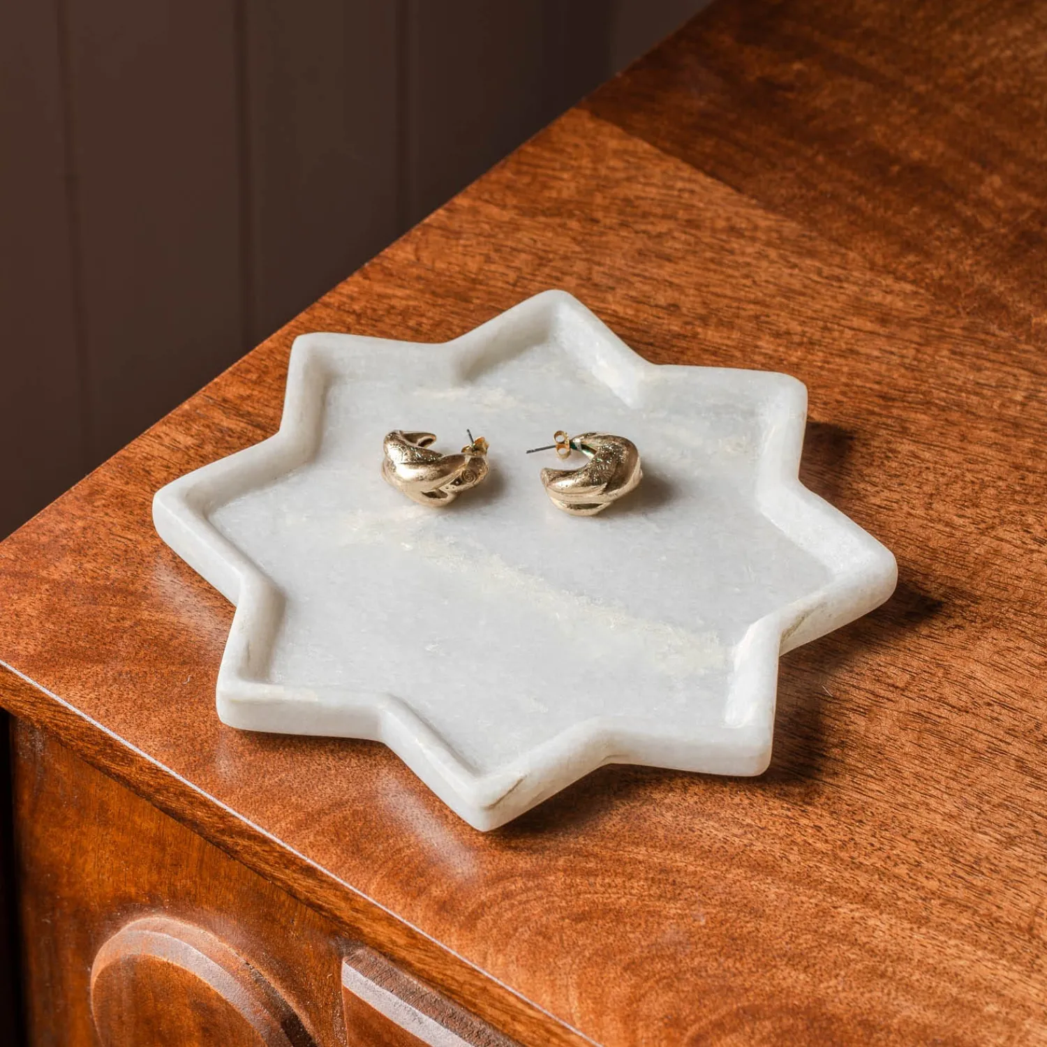 Graham & Green Star Marble Decorative Trinket Plate