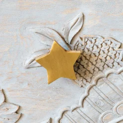 Graham & Green Star Wooden and Brass Knob