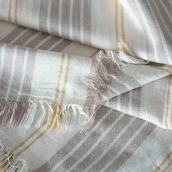 Graham & Green Stone Wide Stripe Turkish Beach Towel Wrap