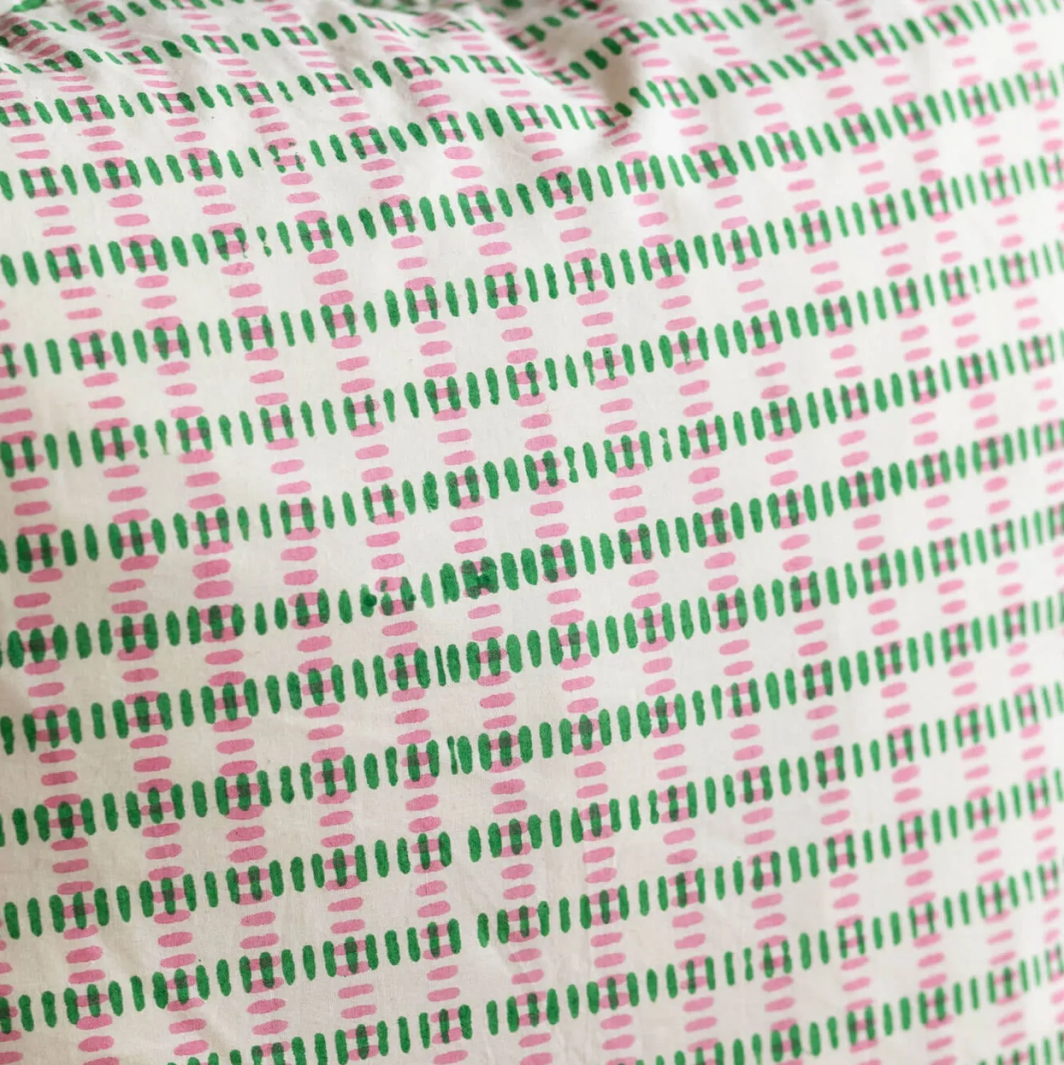 Graham & Green Sundae Green & Pink Frill Square Cushion