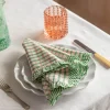 Graham & Green Sundae Green and Pink Frill Napkin