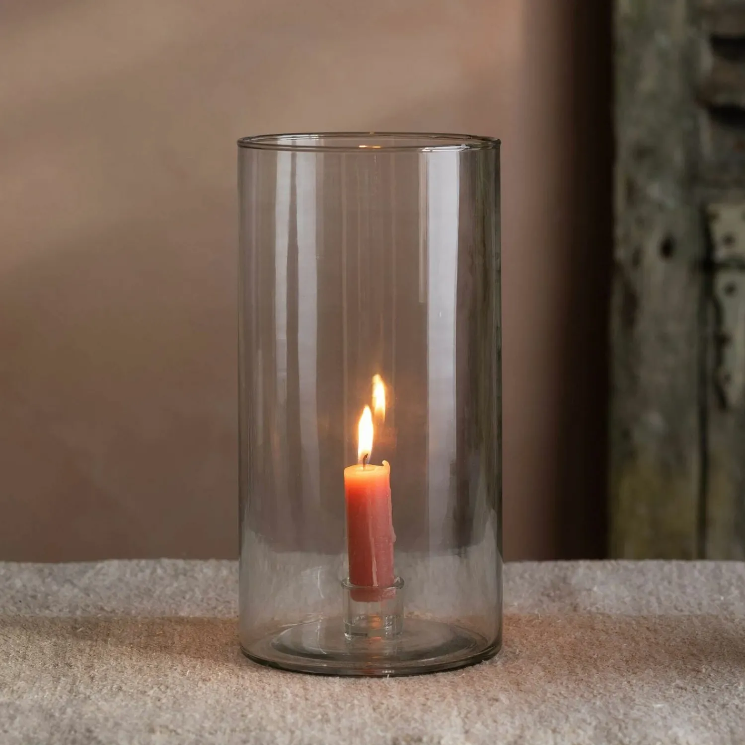 Graham & Green Tall Clear Glass Candle Holder