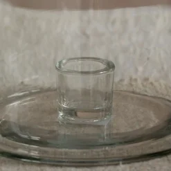 Graham & Green Tall Clear Glass Candle Holder