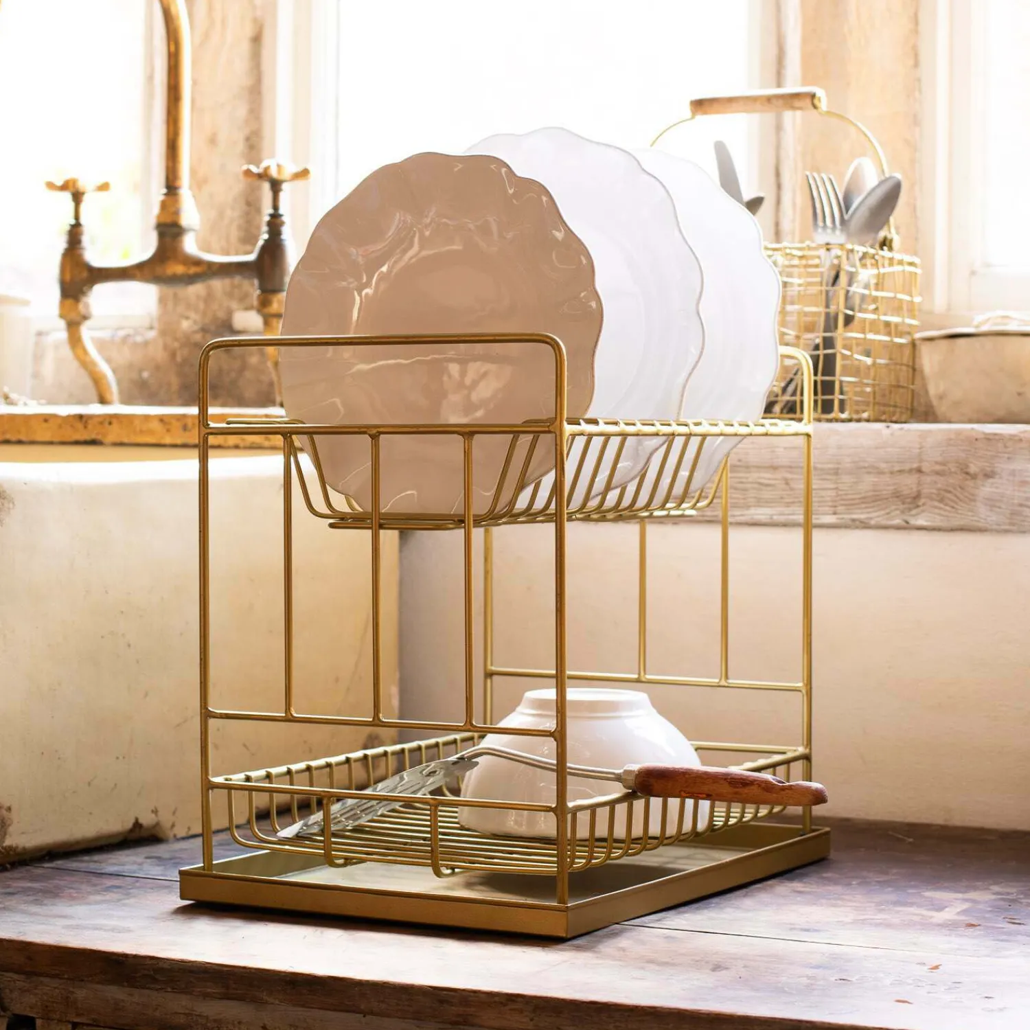 Graham & Green Tall Gold Dish Rack