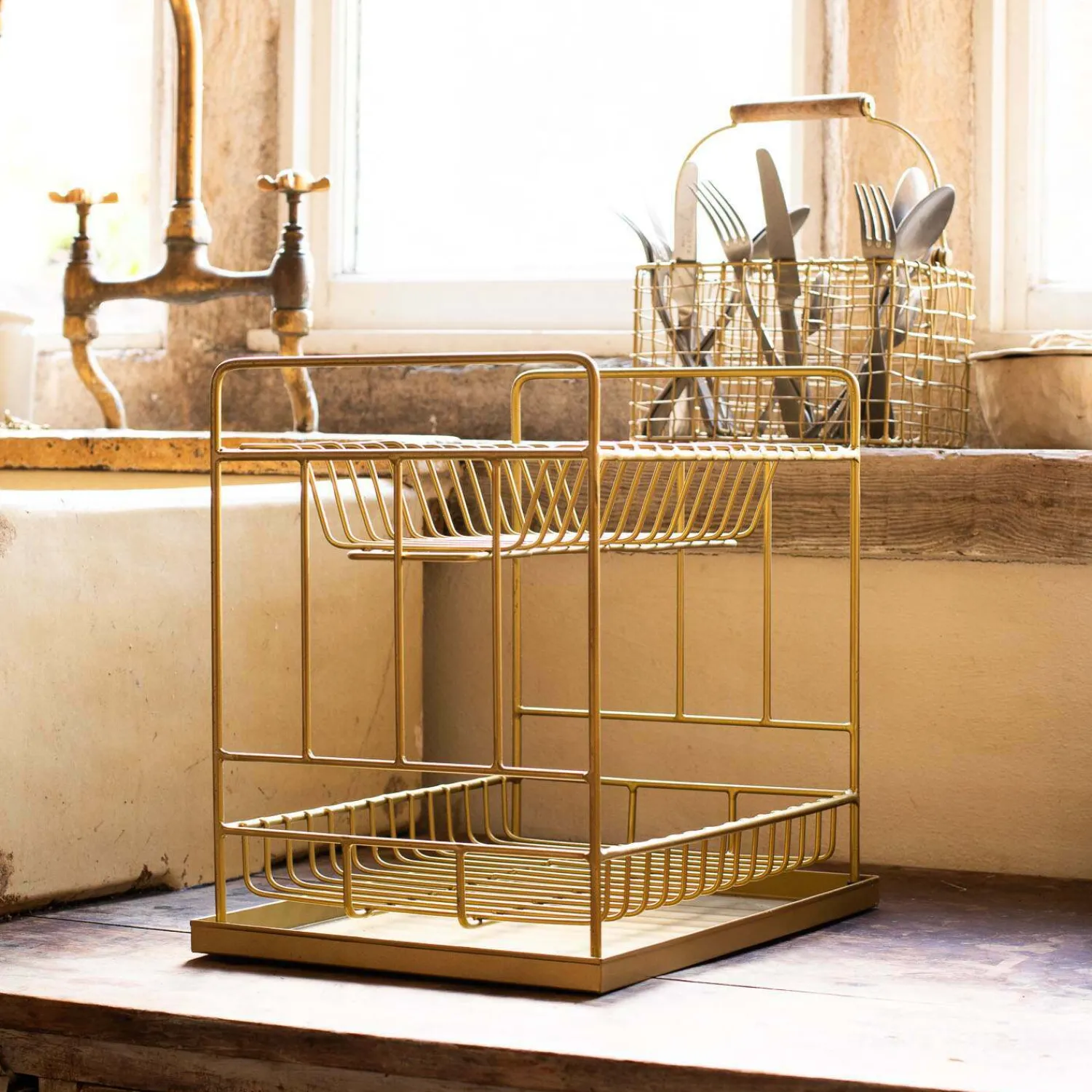 Graham & Green Tall Gold Dish Rack