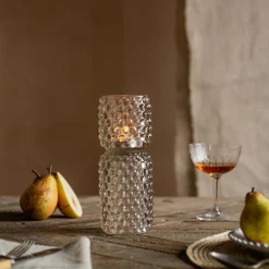 Graham & Green Tall Grey Stacked Bubble Tealight Holder