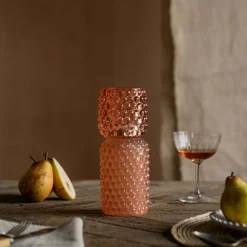 Graham & Green Tall Pink Stacked Bubble Tealight Holder