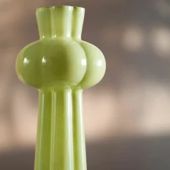 Graham & Green Tall Scalloped Mint Green Glass Vase