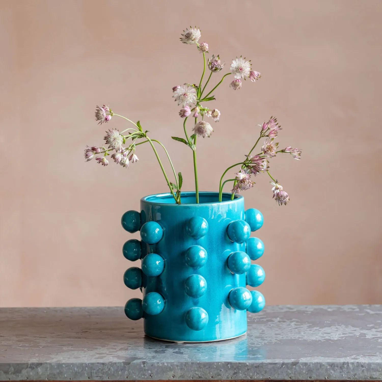 Graham & Green Teal Bobble Vase