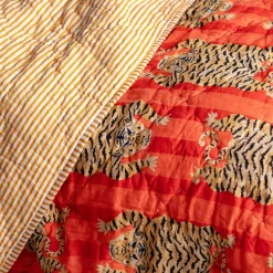 Graham & Green Tiger and Orange Stripe Reversible King Size Quilt