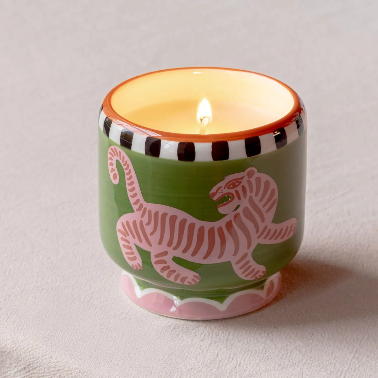 Graham & Green Tiger Ceramic Cedar and Fig Candle