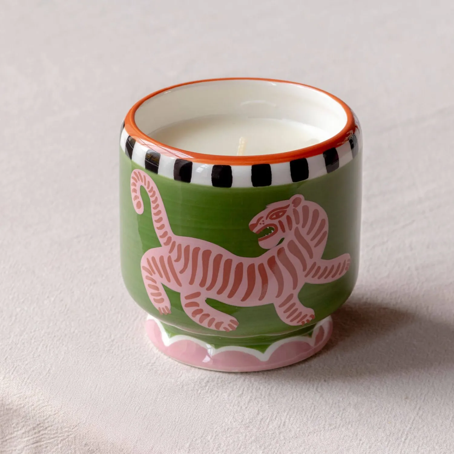 Graham & Green Tiger Ceramic Cedar and Fig Candle