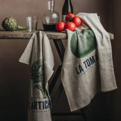 Graham & Green Tomate Linen Tea Towel