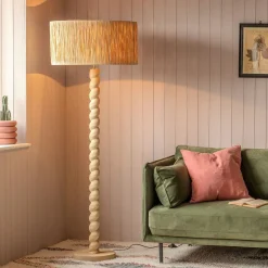 Graham & Green Tordu Wooden Floor Lamp