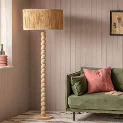 Graham & Green Tordu Wooden Floor Lamp