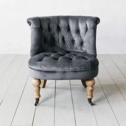 Graham & Green Trianon Grey Velvet Chair