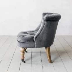 Graham & Green Trianon Grey Velvet Chair