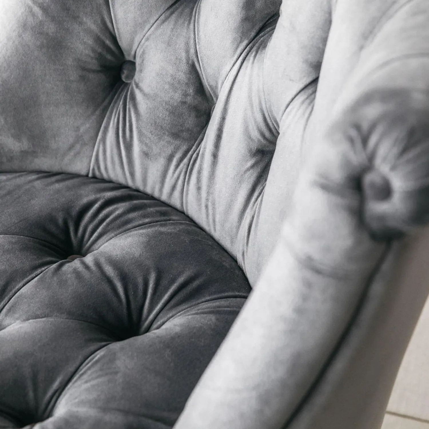 Graham & Green Trianon Grey Velvet Chair