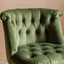 Graham & Green Trianon Moss Green Velvet Cocktail Chair
