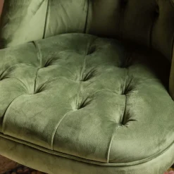 Graham & Green Trianon Moss Green Velvet Cocktail Chair