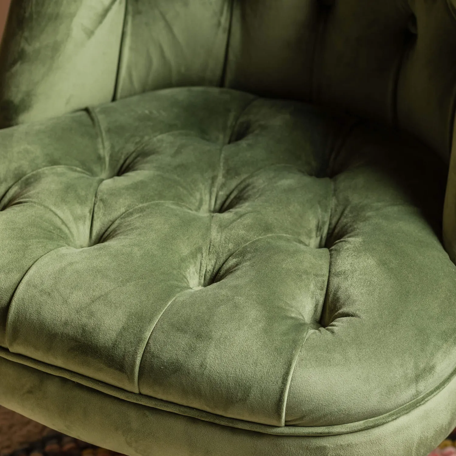 Graham & Green Trianon Moss Green Velvet Cocktail Chair