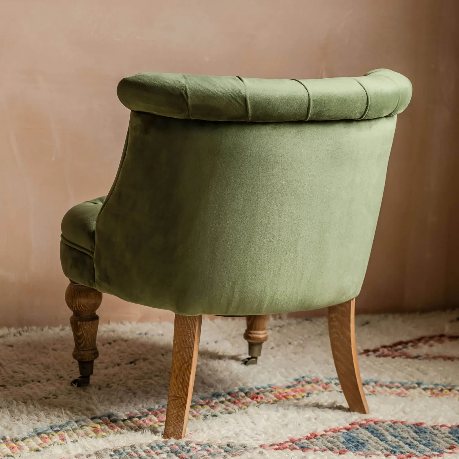 Graham & Green Trianon Moss Green Velvet Cocktail Chair