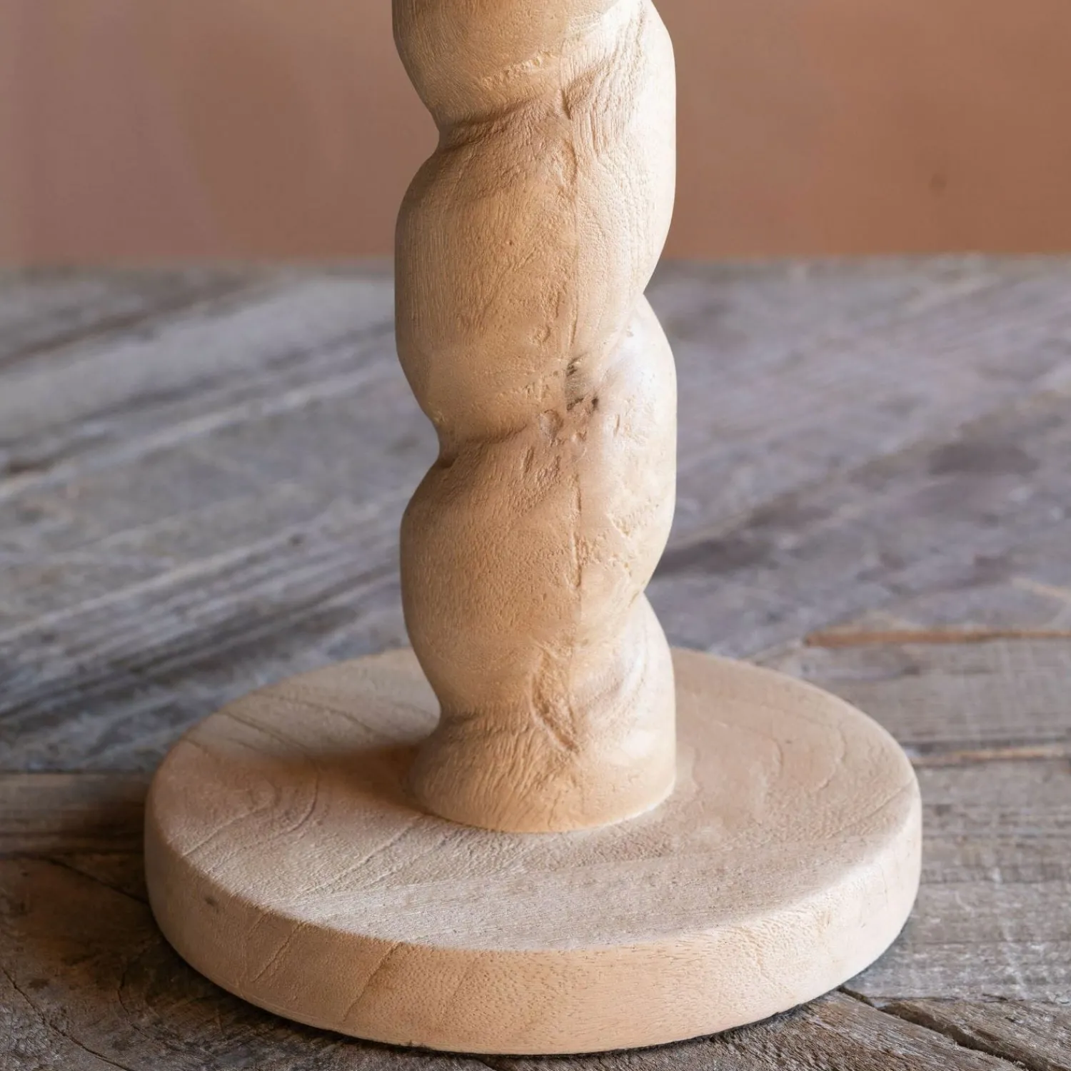Graham & Green Twisted Natural Wood Table Lamp