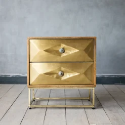 Graham & Green Umberto Brass Bedside Table