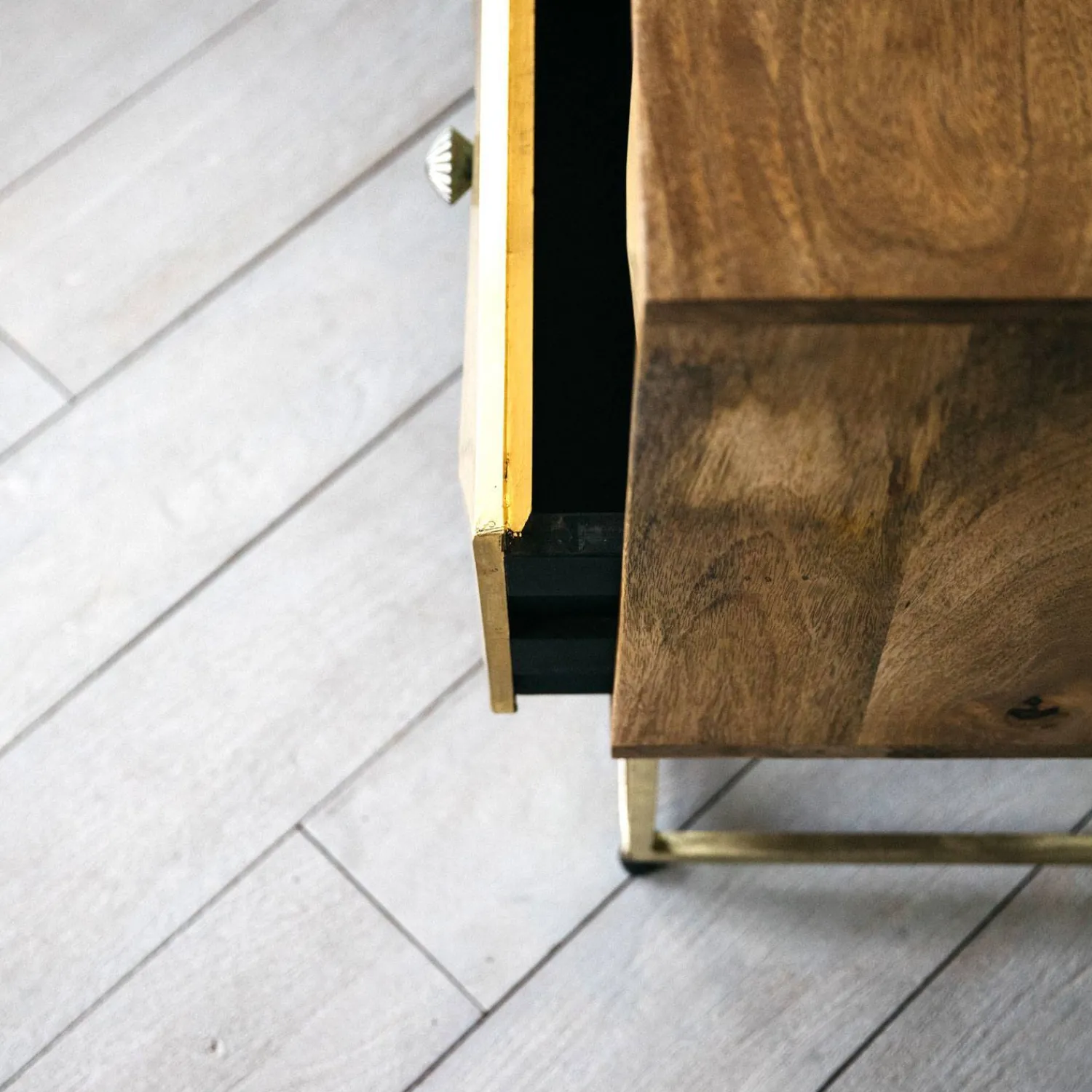 Graham & Green Umberto Brass Bedside Table