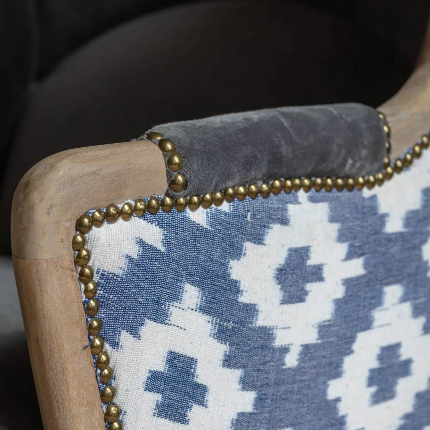 Graham & Green Valentin Blue Ikat Armchair