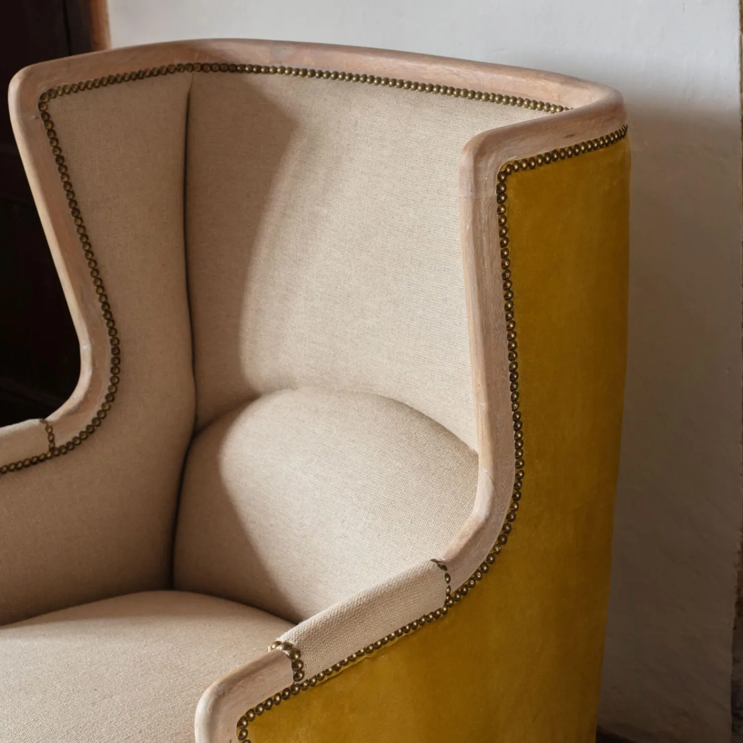 Graham & Green Valentin Yellow Velvet Armchair