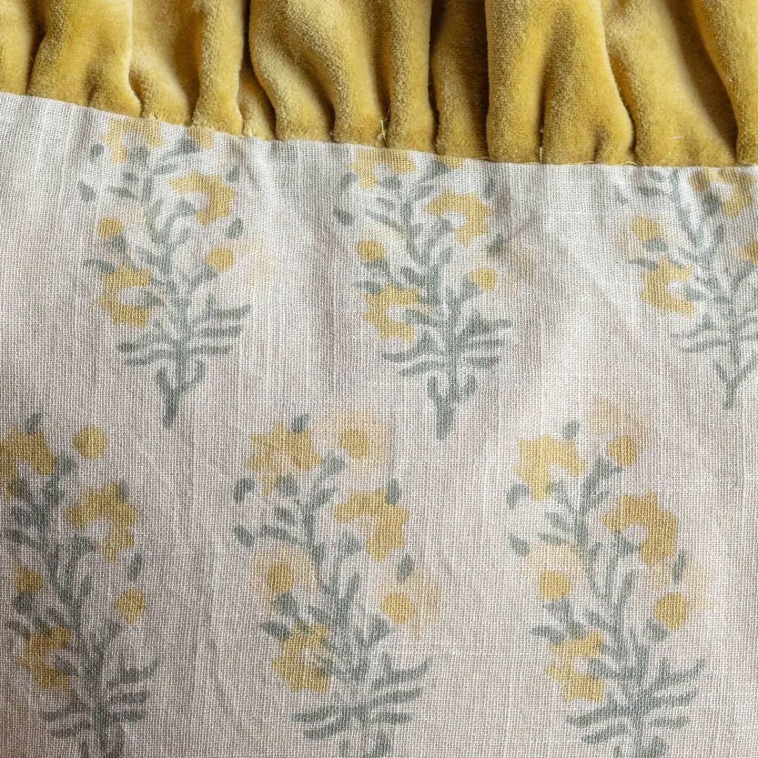 Graham & Green Velvet Frill Floral Block Printed Sherpa Throws