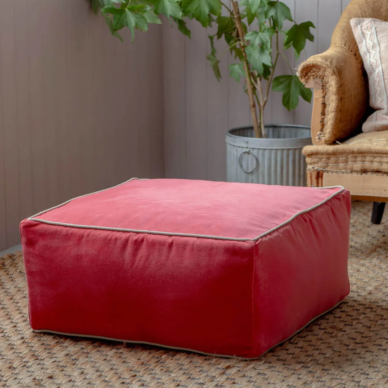 Graham & Green Velvet Pouffes