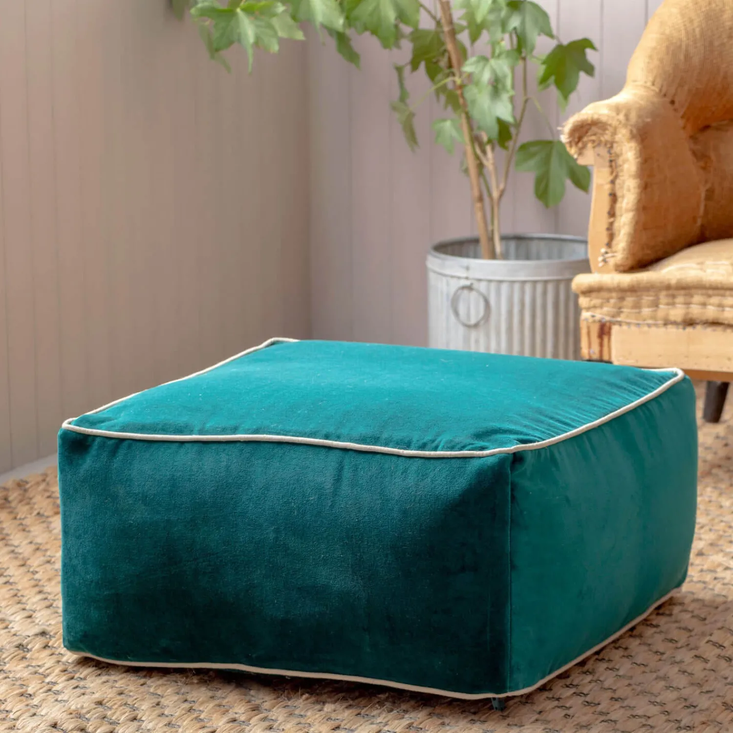 Graham & Green Velvet Pouffes