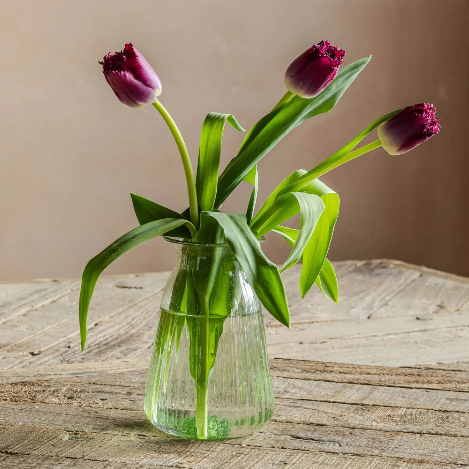 Graham & Green Vintage Green Ribbed Posy Vase