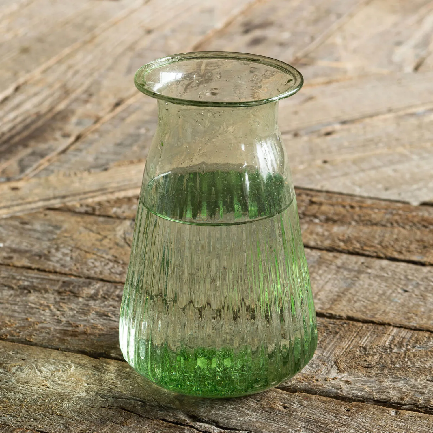 Graham & Green Vintage Green Ribbed Posy Vase