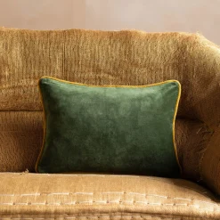 Graham & Green Viola Embroidered Linen Rectangular Cushion