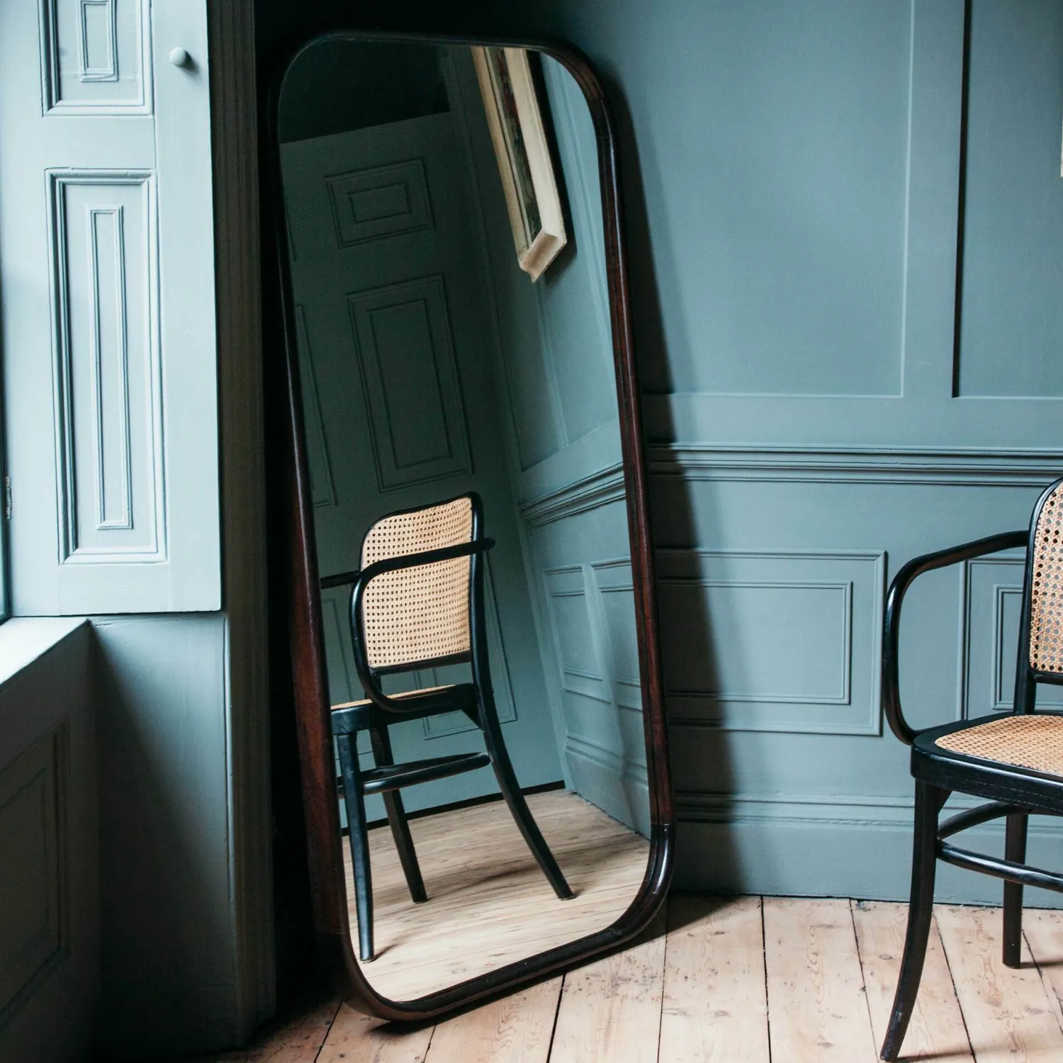 Graham & Green Walter Extra Large Dark Wood Mirror