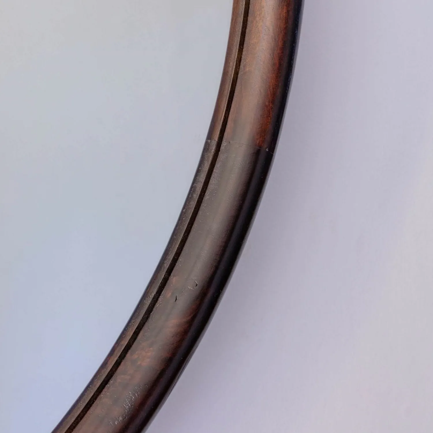 Graham & Green Walter Natural Wood Small Round Mirror