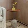 Graham & Green Waverly Wood and Marble Side Table