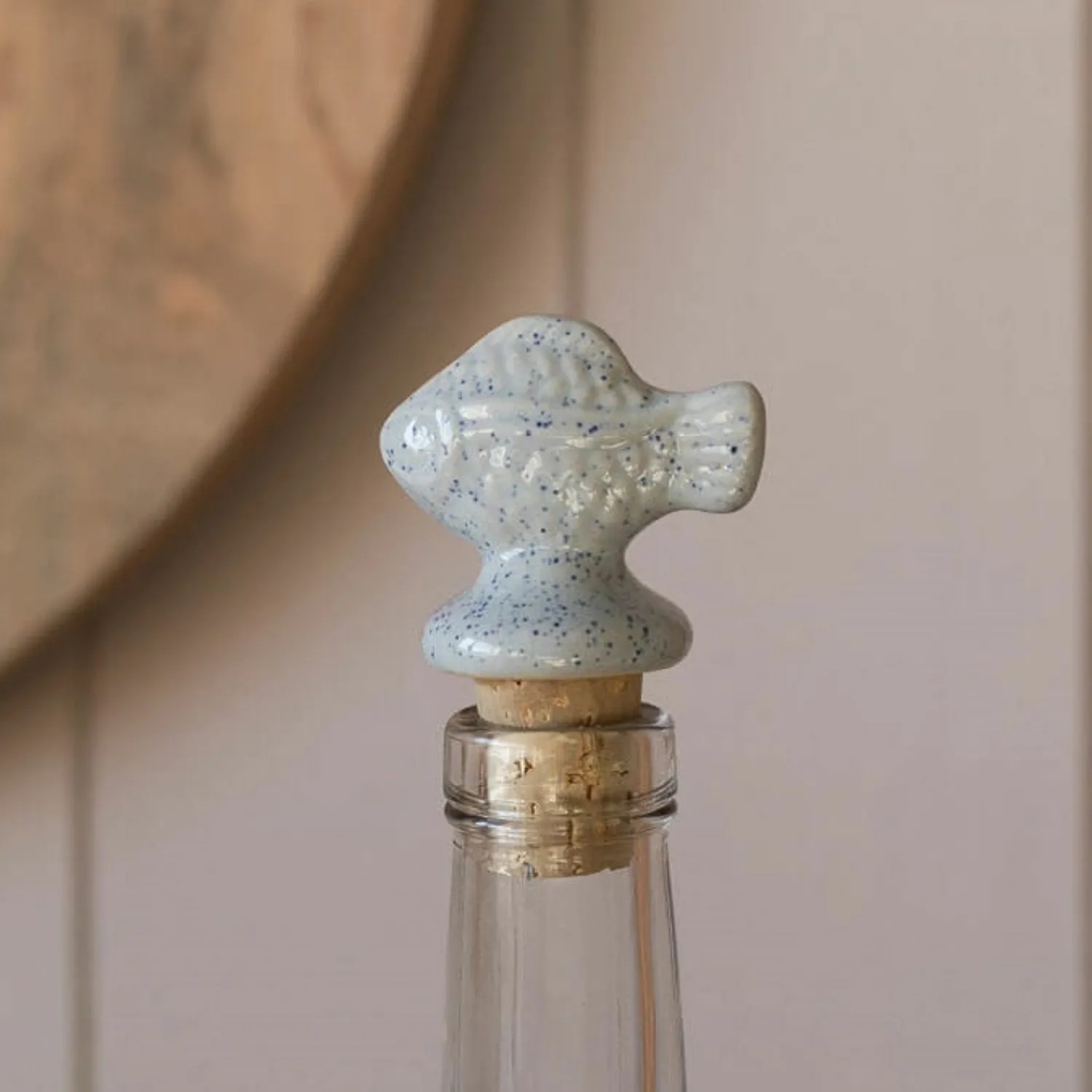 Graham & Green White Ceramic Fish Bottle Stopper