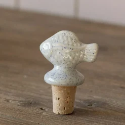 Graham & Green White Ceramic Fish Bottle Stopper