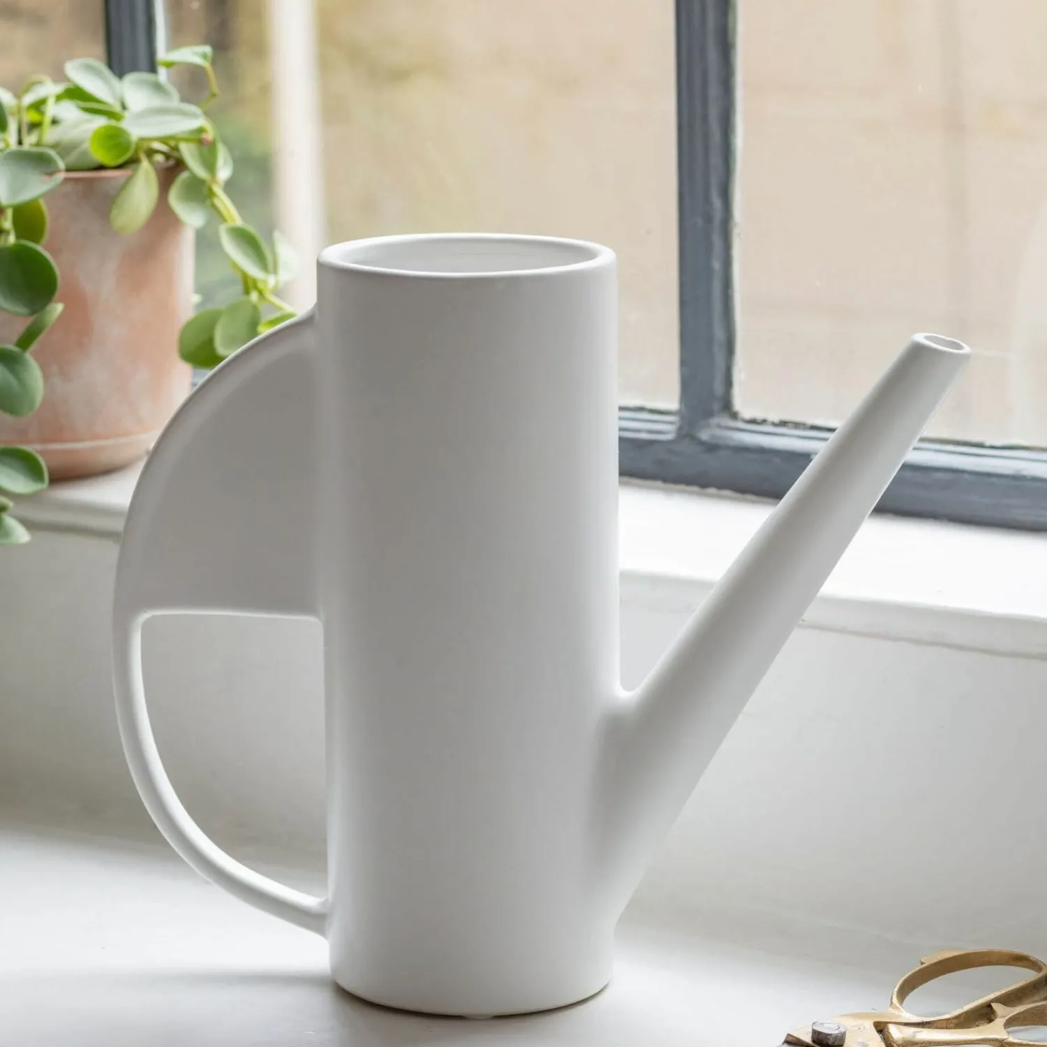 Graham & Green White Ceramic Watering Can Vase