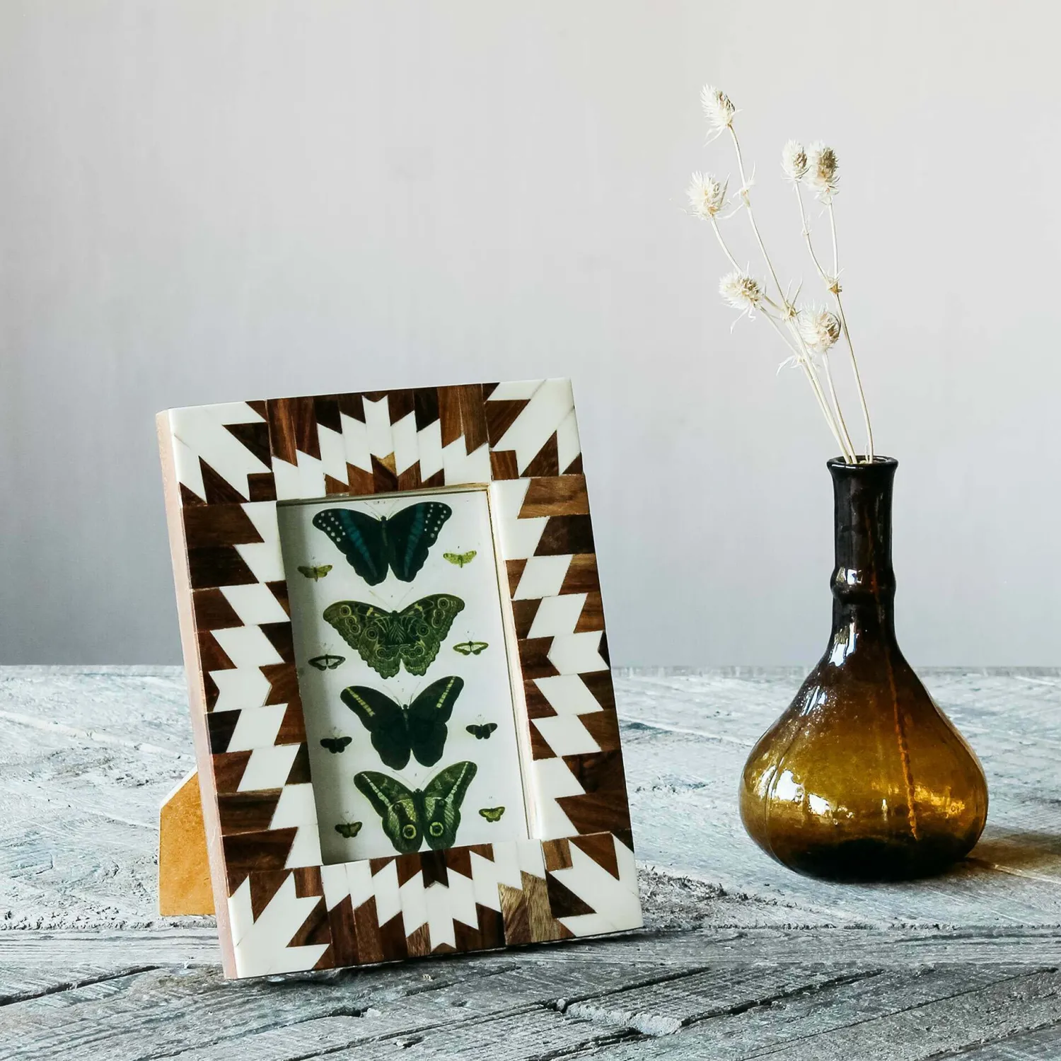 Graham & Green White Chevron Frame