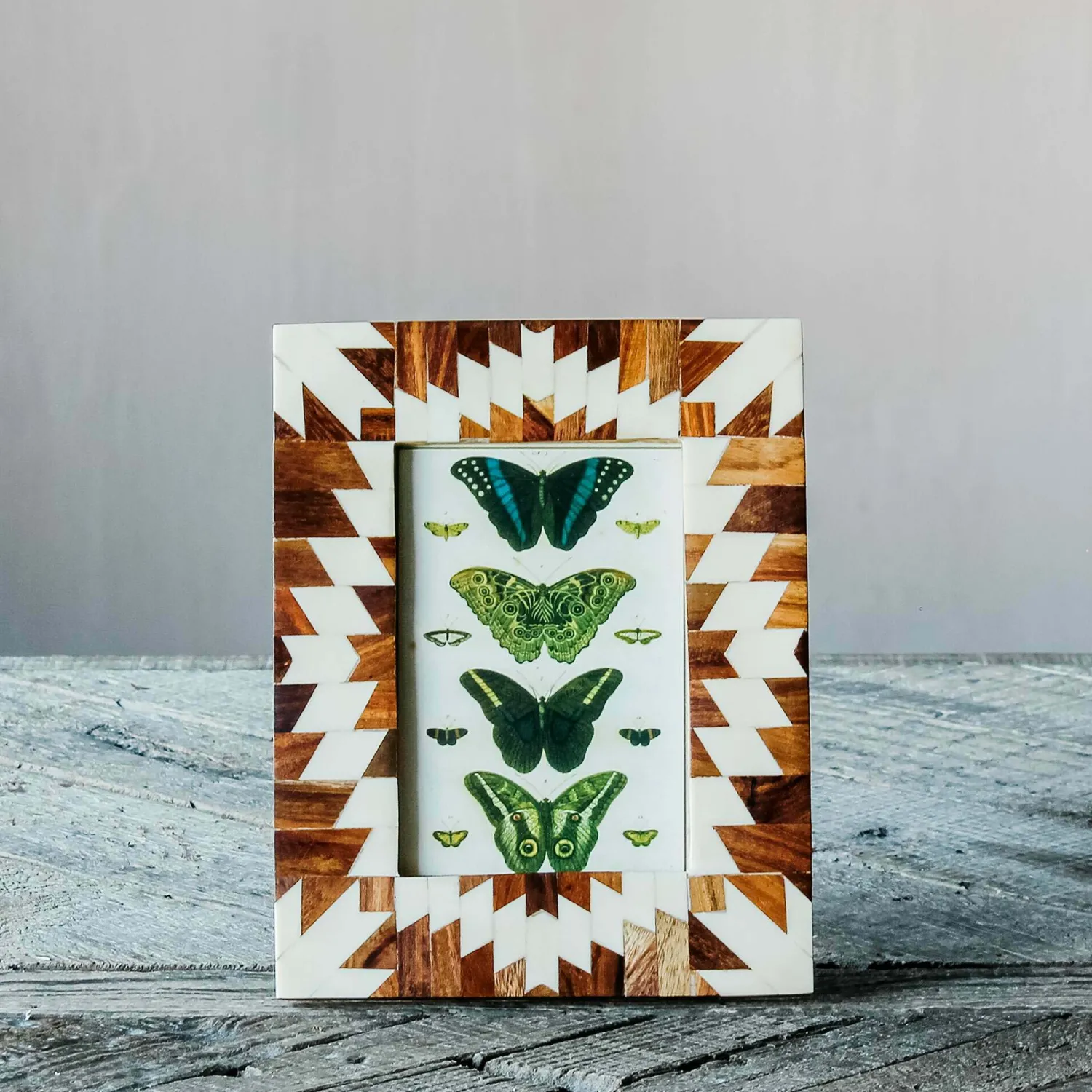 Graham & Green White Chevron Frame