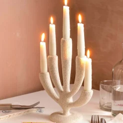 Graham & Green White Coral Candelabra